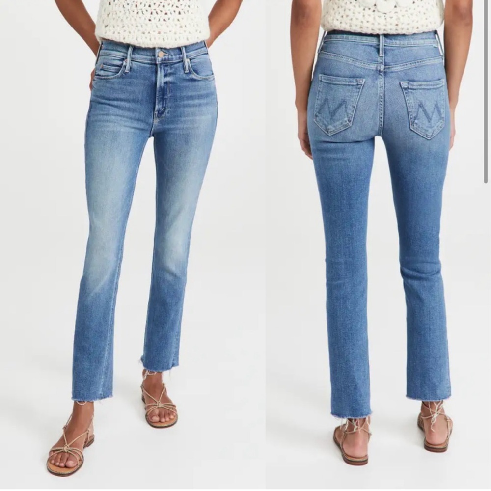 Mother Mid Rise Dazzler Ankle Fray Jean in Riding The Cliffside  - like new
